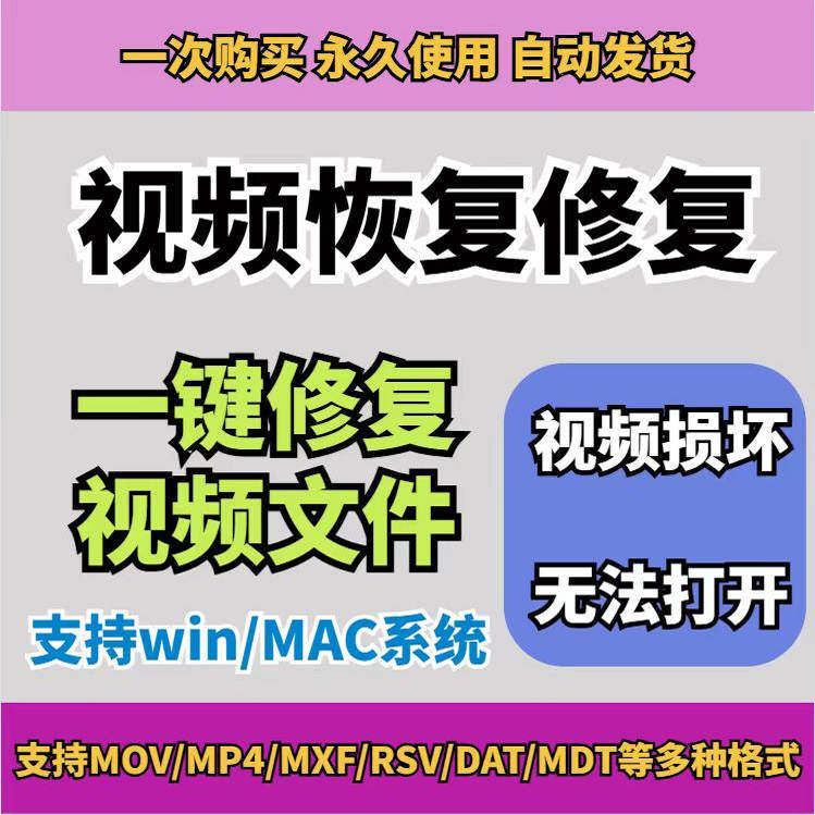 损坏MP4视频修复软件断电恢复工具短片导出摄像机视频文件修复-淘宝虚拟仓