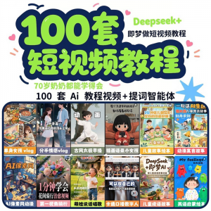 DeepSeek短视频制作教程提示词即梦AI可灵动画剪映豆包动画教程3d-淘宝虚拟仓