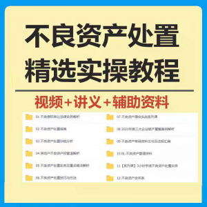 不良资产处置实操教程 不良资产视频 不良资产尽职调查资料-淘宝虚拟仓