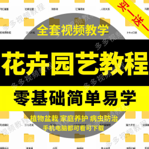 花卉园艺家庭养花盆栽苗圃栽培常识自学视频教程素材资料全套课程-淘宝虚拟仓